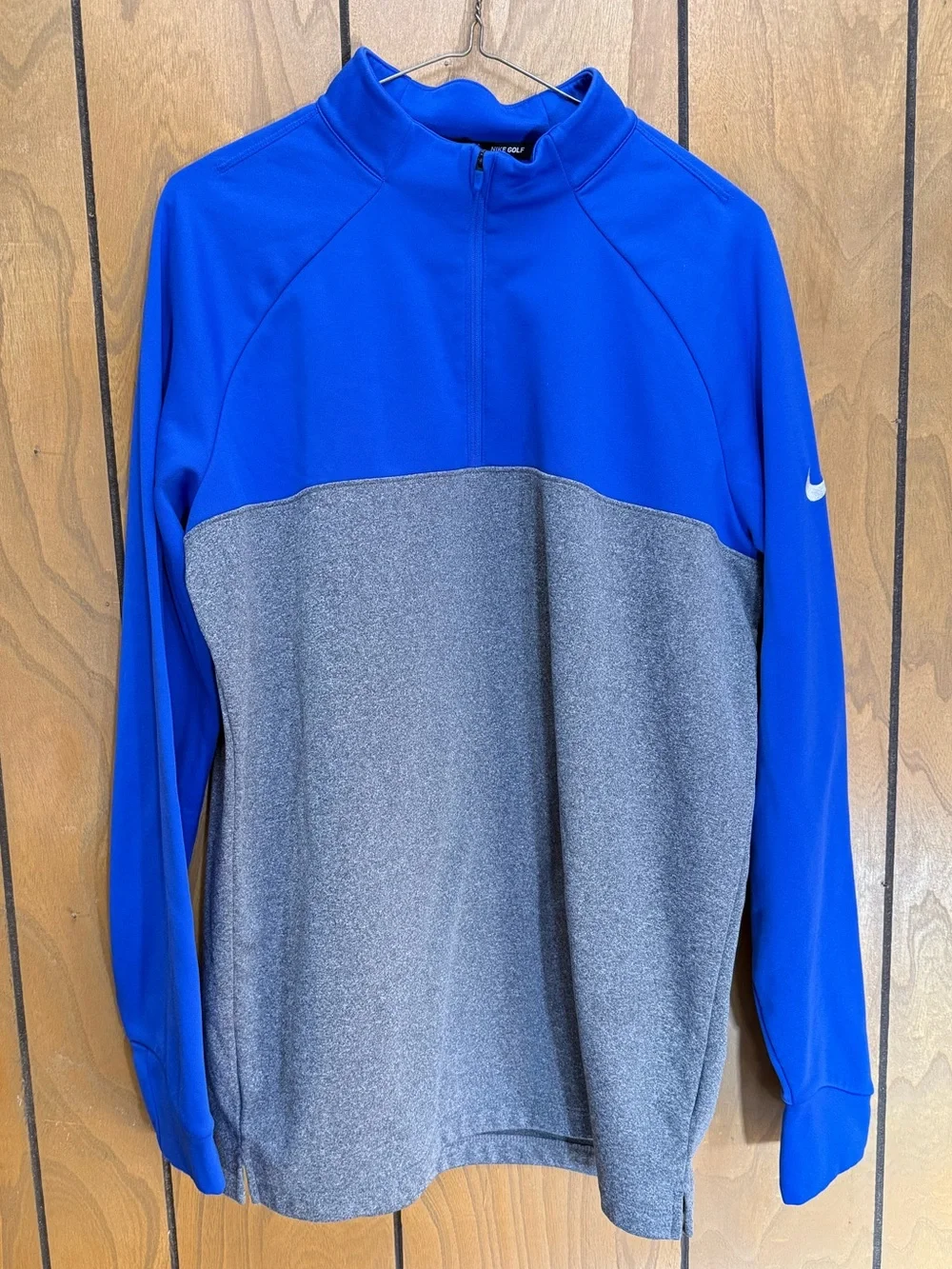 Nike Men’s Royal Blue and Heather Gray Half-Zip Performance Jacket